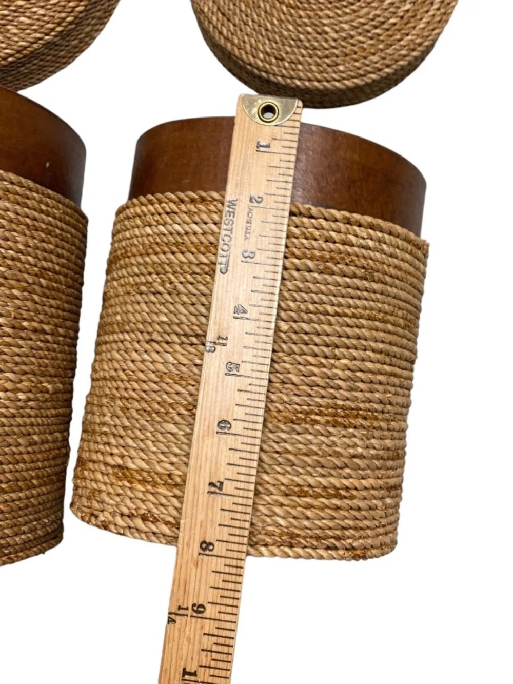 Vintage Nesting Boxes Set of 3 Brown Jute Rope Rustic Primitive Storage Any Room